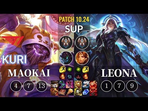 T1 Kuri Maokai vs Leona Sup - KR Patch 10.24