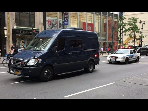 NYPD Counter Terrorism police convoy patrolling - Hercules Team