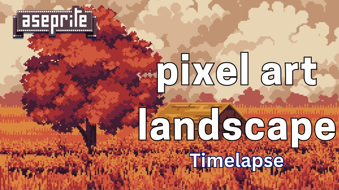 Pixel art autmn landscape timelapse