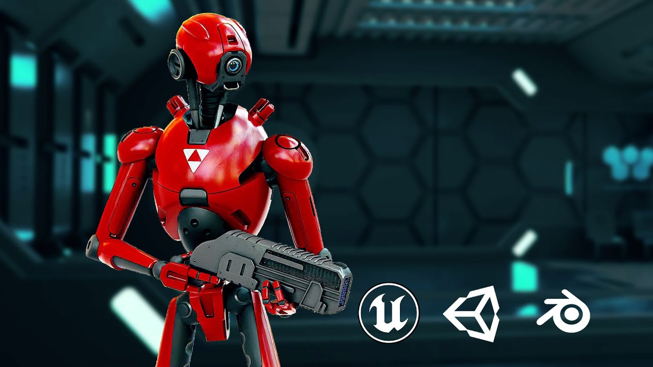 Battle Droid X-5000 Auto-Rig Pro Rigged For Mixamo Unreal Engine Unity 3D Model