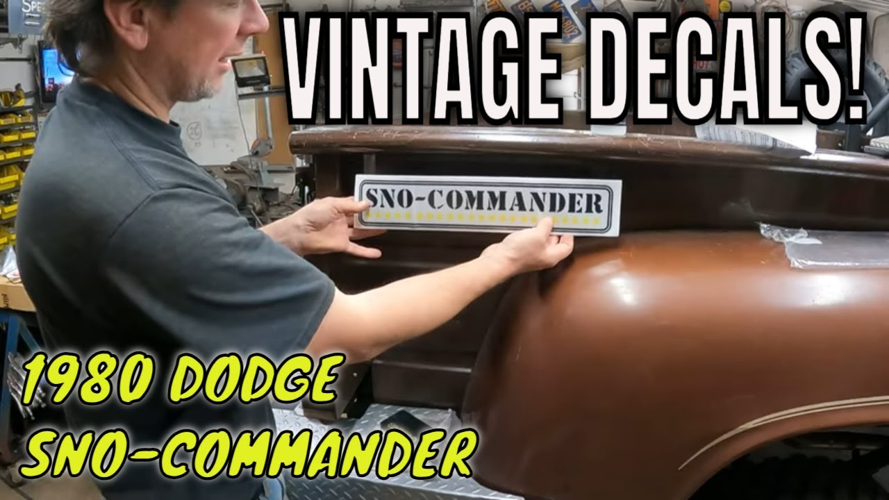 Applying Vintage Sno-Commander Decals to my 1980 Dodge W200!