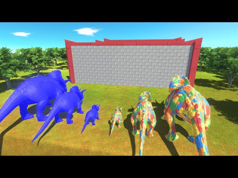 LEGO Triceratops vs Blue Triceratops Power Clash Block Race Animal Revolt Battle Simulator