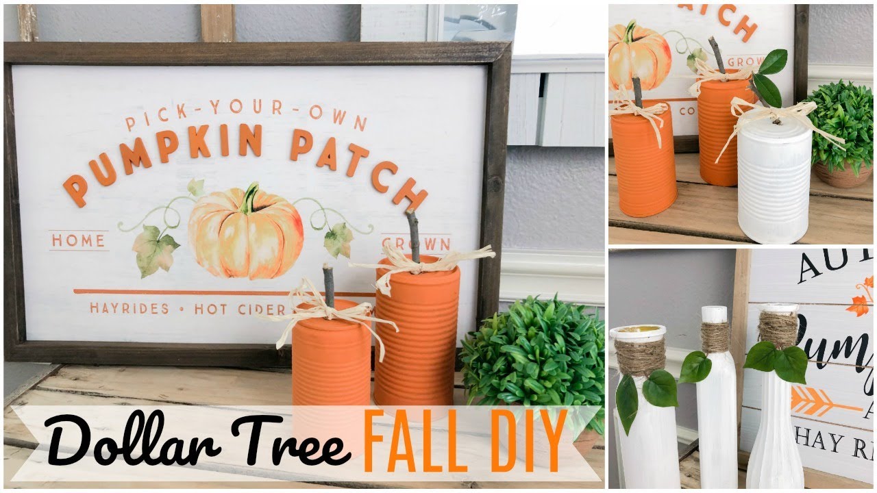 DOLLAR TREE FALL DIY | RUSTIC FARMHOUSE PUMPKINS