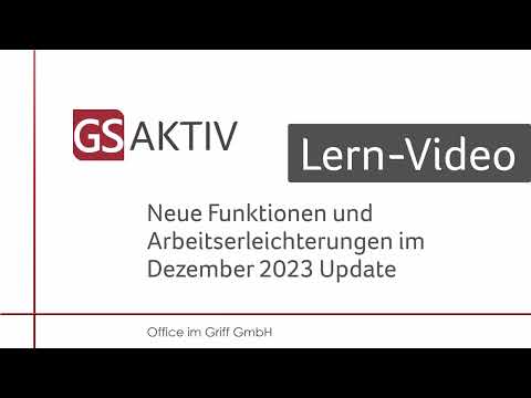 GSAktiv - Neue Funktionen im Update vom 12/2023
