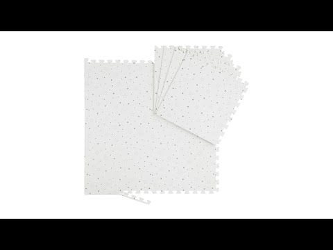 8tlg. Puzzlematte mit Sternen Grau - Weiß - Kunststoff - 51 x 1 x 51 cm