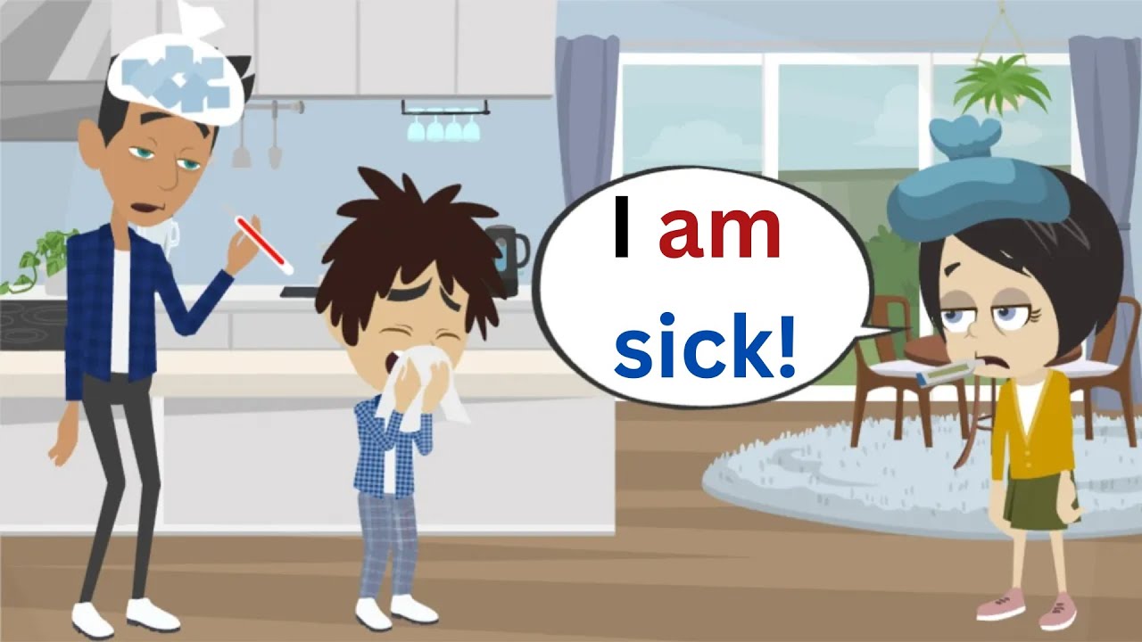 Lisa has the FLU ... | Basic English conversation | Learn English | Like English
