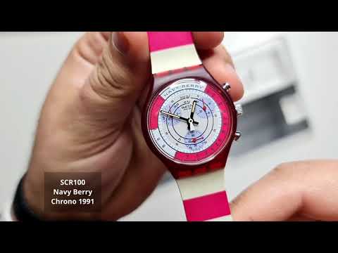 Swatch Navy Berry 1991 - Chrono - SCR100 - VINTAGE