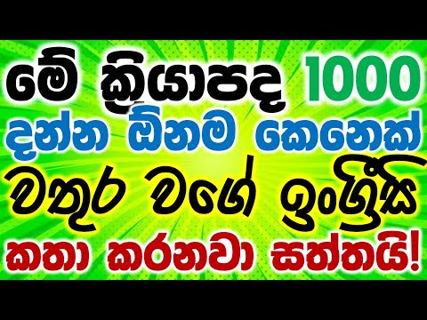1000 Most Common English Verbs With Sinhala Meanings | 1000 English Verbs Every Sri Lankan Must Know
