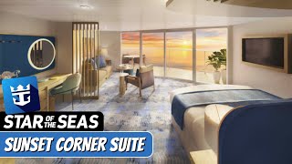 Star of the Seas | Sunset Corner Suite Walkthrough Tour | Royal Caribbean 2025 | 4k
