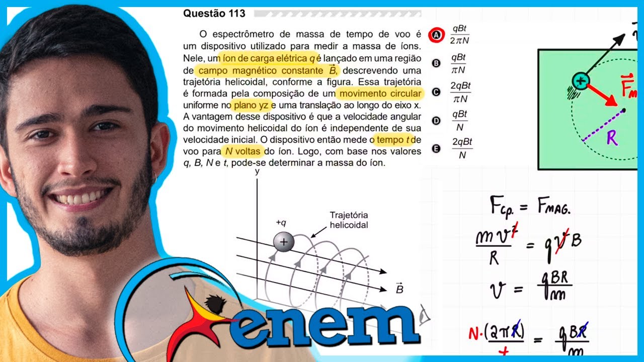ENEM 2019 - O espectrômetro de massa de tempo de voo é um dispositivo utilizado para medir a massa d