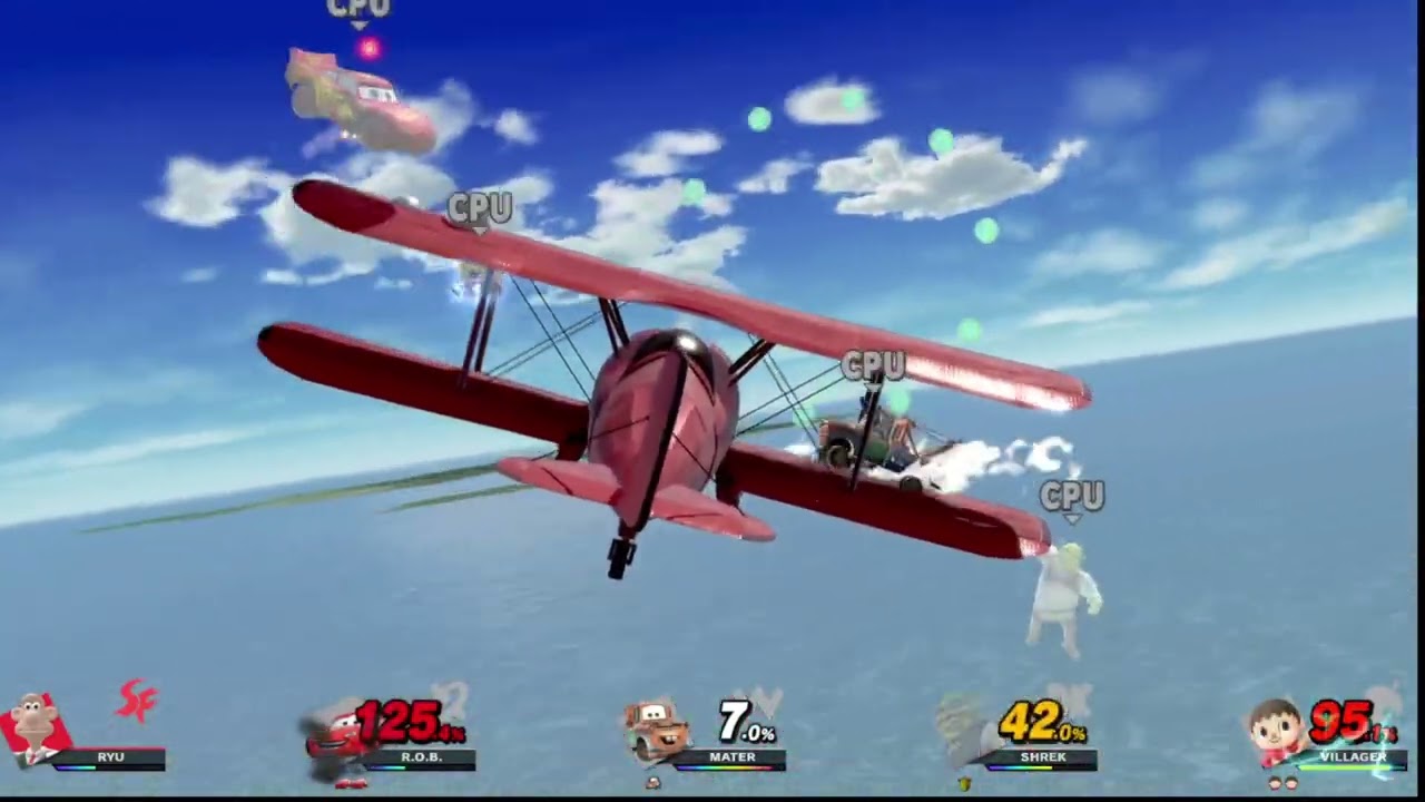 super smash bros ultimate mods wallace vs lightning mcqueen vs mater vs shrek vs spongebob