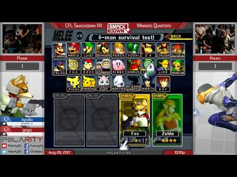 CFL Smackdown 141 Melee - Pengie (Fox) vs Krudo (Sheik) - Winners Quarters