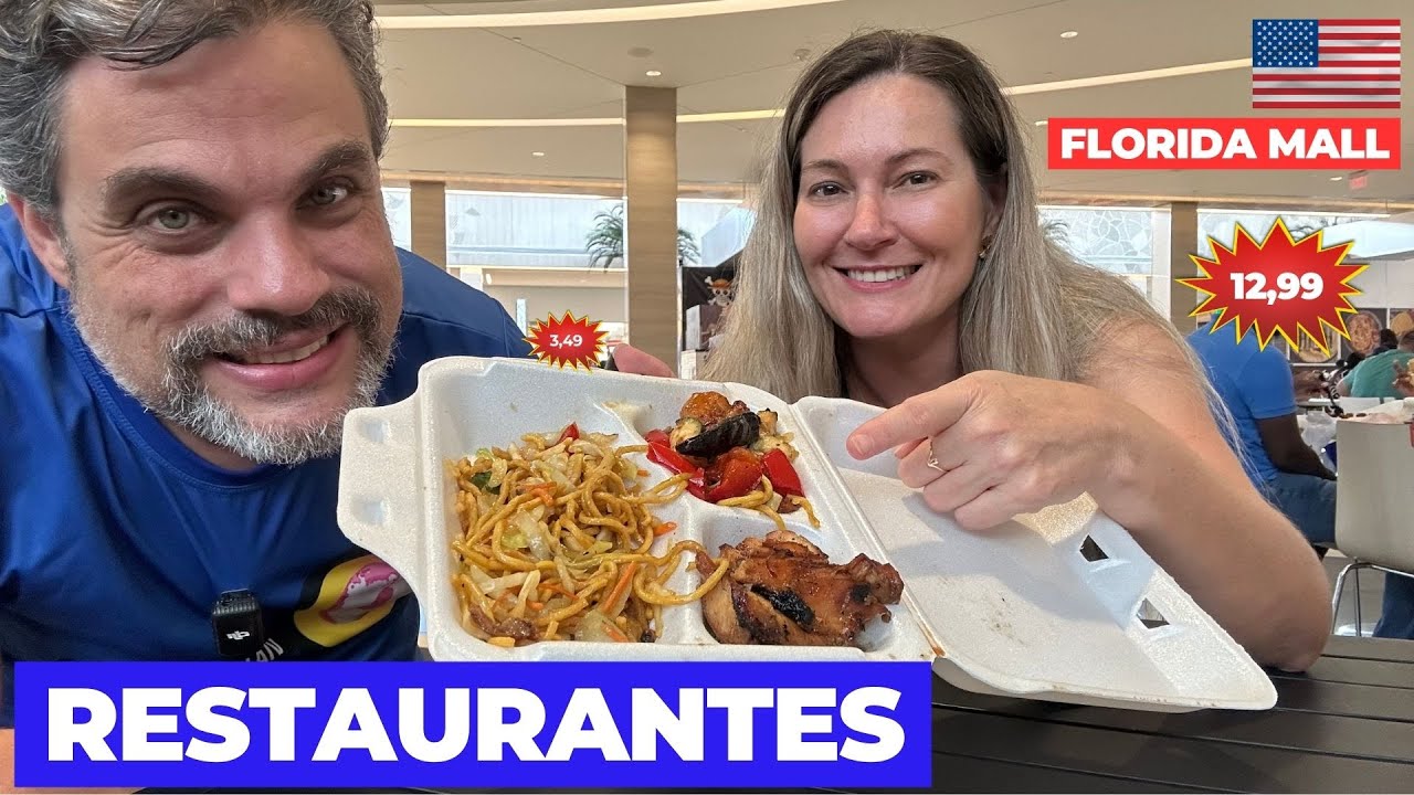 RESTAURANTES próximos a PRIMARK de ORLANDO! Conheça a PRAÇA de ALIMENTAÇÃO do FLÓRIDA MALL.