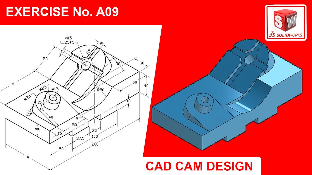 SolidWorks Tutorial for beginners Exercise A09