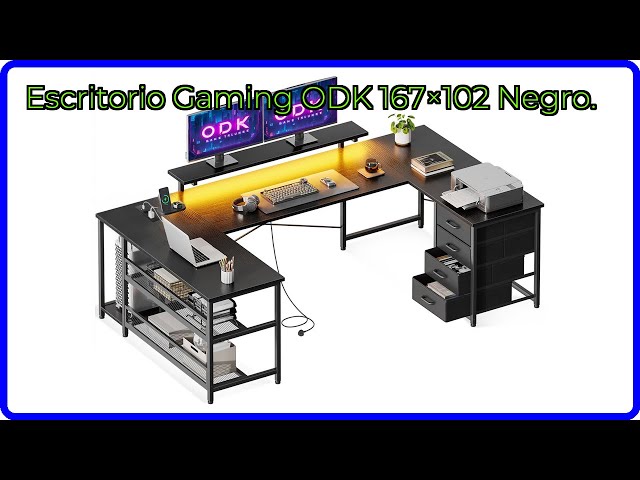 Vídeo relacionado con ODK Escritorio Gaming Angle, Mesa Ordenador con Soporte para Monitor, Mesa en L para Trabajo en Casa y Juego (Fibra de Carbono Negra)