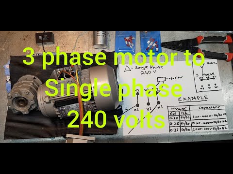 D.I.Y how to Wire a 3 phase motor to single phase 240v the easy way