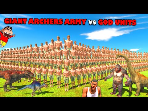 50 ARCHERS ARMY Fights EVERY GOD UNIT in Animal Revolt Battle Simulator with SHINCHAN and CHOP