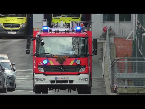 Brandweer en Ziekenwagen Voorpost Cite met spoed naar verschillende Interventie in Brussel