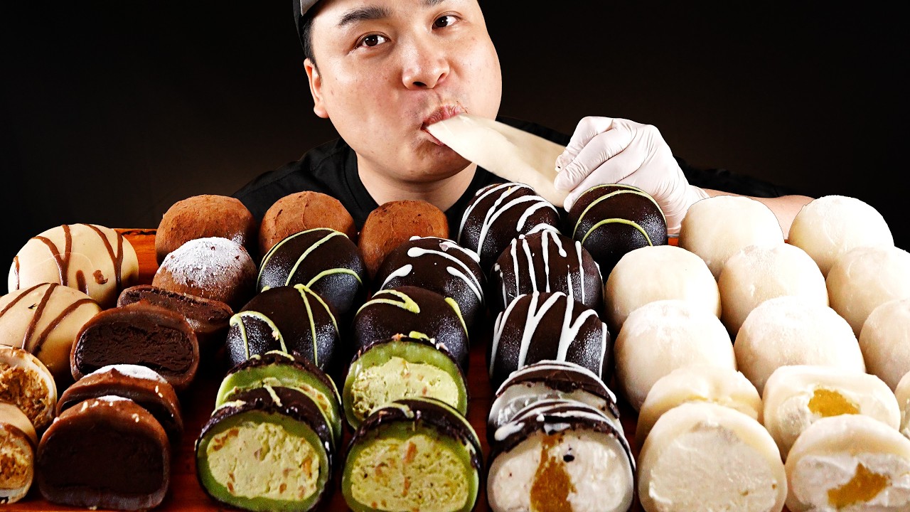 쫀득쫀득 달콤한 봄날엔 떡 6가지 메뉴 먹방~!! Chocolate Mochi, Pistachio Rice Cake