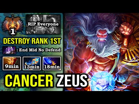 How to 100% Delete Rank 1st Void From Mid with 9min Boots Zeus Crazy Magic Burst EZ 24Min GG DotA 2