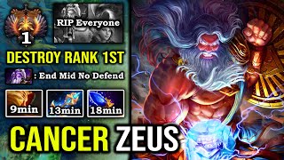 How to 100% Delete Rank 1st Void From Mid with 9min Boots Zeus Crazy Magic Burst EZ 24Min GG DotA 2