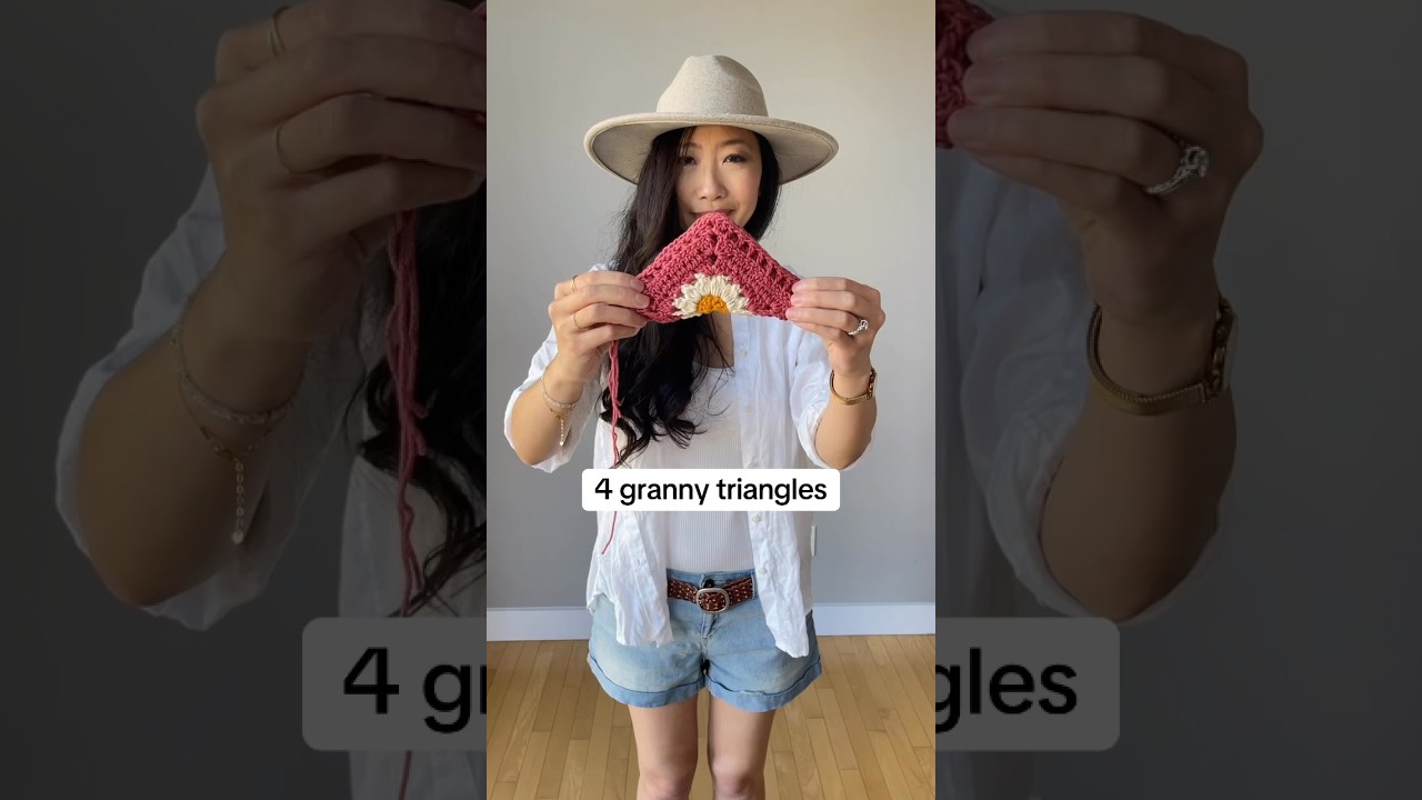 Wondering how many daisy granny squares & triangles you’ll need to make a tank top? 🌼 #crochettank