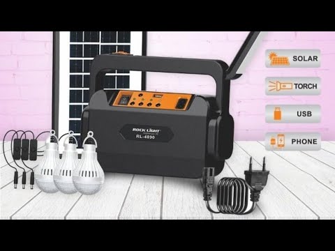 kh Emergency Portable Solar Inverter with 3 Individual 6 Volt LED Hanging Bulbs