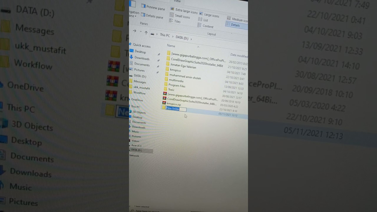 cara bikin folder dan indek html