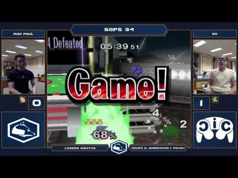 S@PS 34 Melee Singles - Ron Paul (Fox) vs SQ (Luigi) - Loser's Eighths