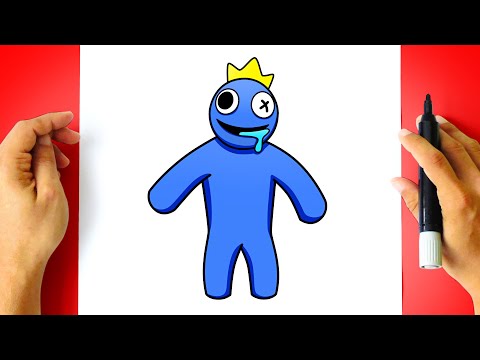 How to DRAW RAINBOW FRIENDS BLUE