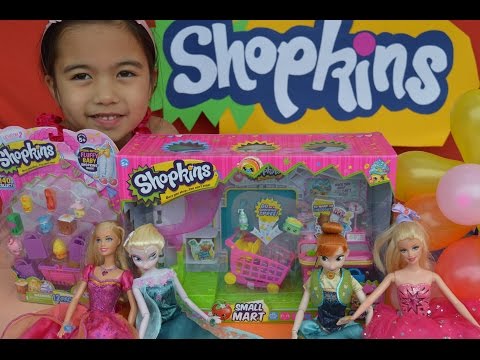 Frozen Fever Barbie Giant Balloon Surprise Toys Pop Challenge Shopkins2 Shopkins Small Mart Video