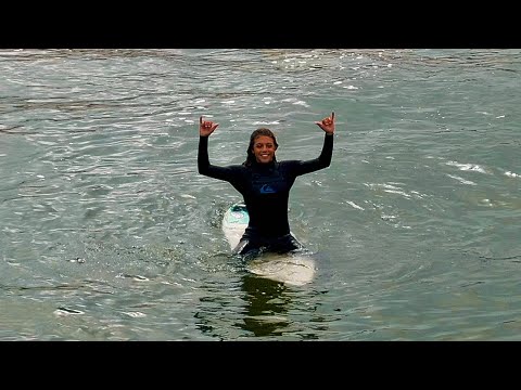 Joana surfing, north of Praia de Mira, Portugal 🇵🇹🏄‍♂️
