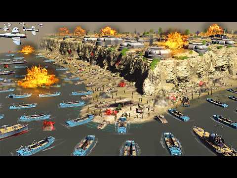 I built the Largest D-Day BEACH FORTRESS Ever in WW2 Base Building...
