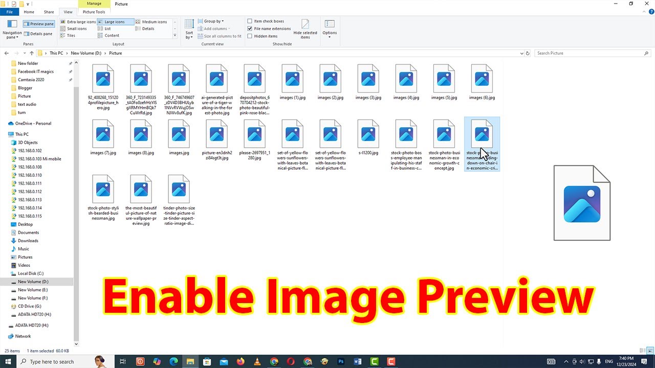Image preview not showing in windows 10