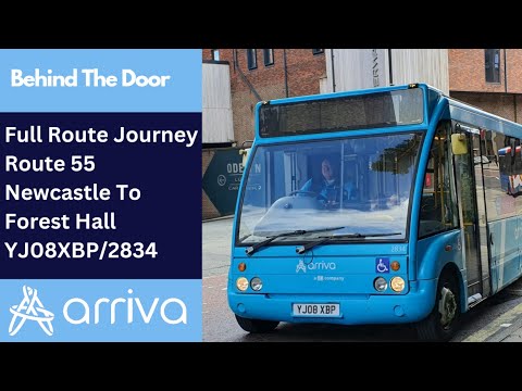 Behind The Door + Full Journey: Route 55 | YJ08XBP/2834 - Arriva Northumbria: Optare Solo M950