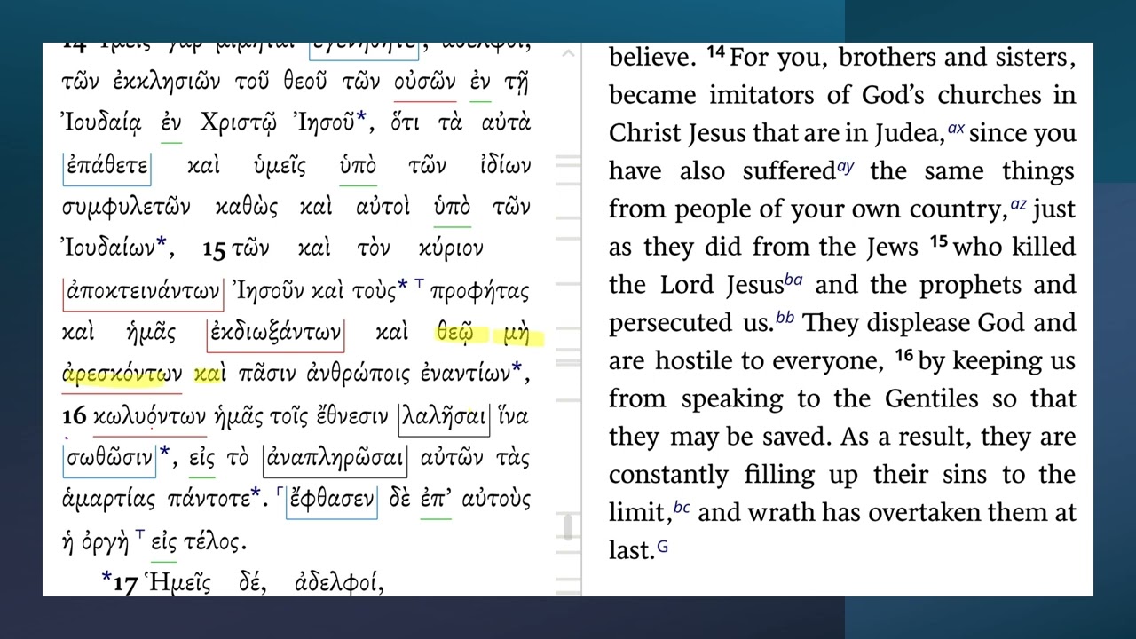 1 Thessalonians 2:15-16 as The Meta Telos of Free Speech