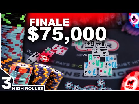 $75,000 High Roller Blackjack - Big Blackjack Win Conclusion - Part 3 #148