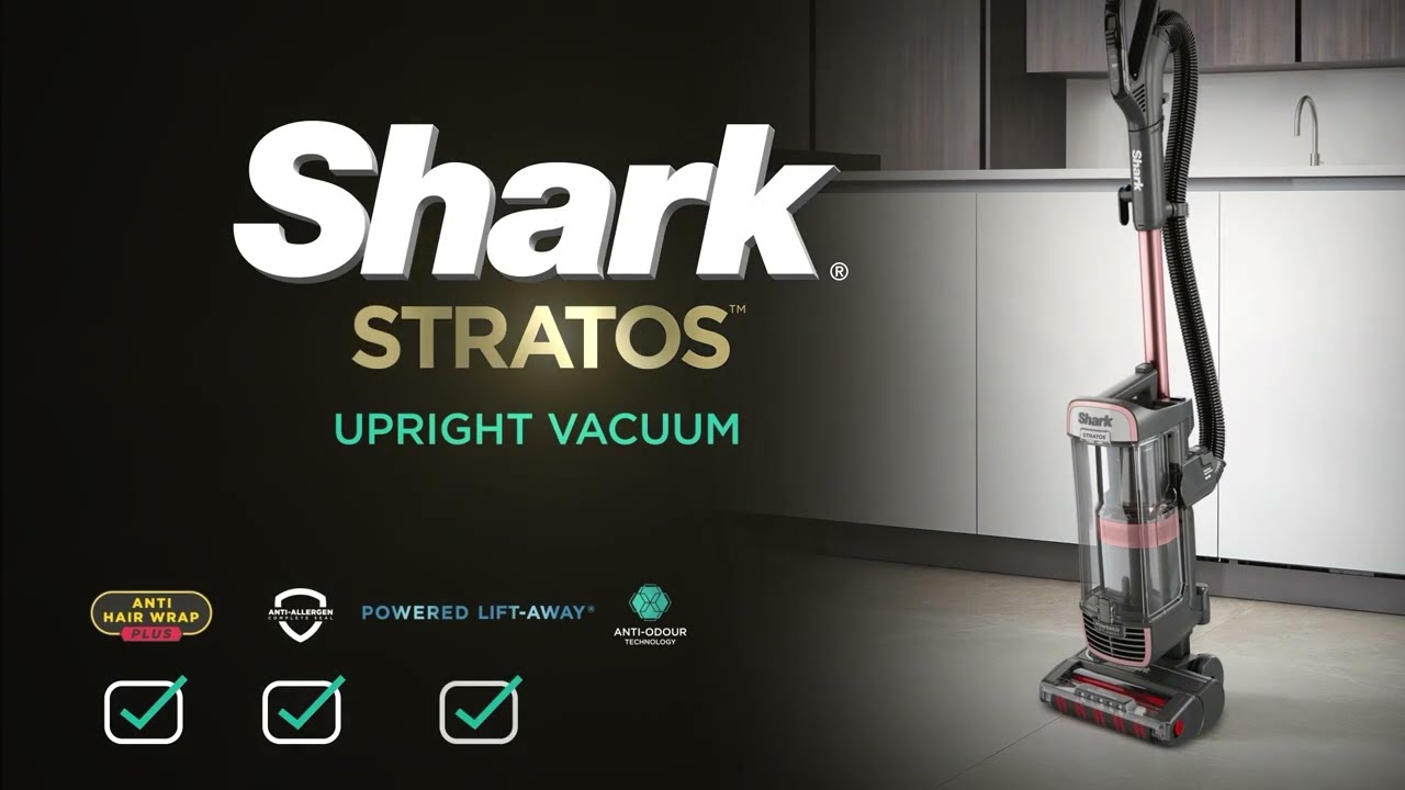 Shark Stratos Pet Pro Anti Hair Wrap Plus Upright Vacuum Cleaner - Rose Gold