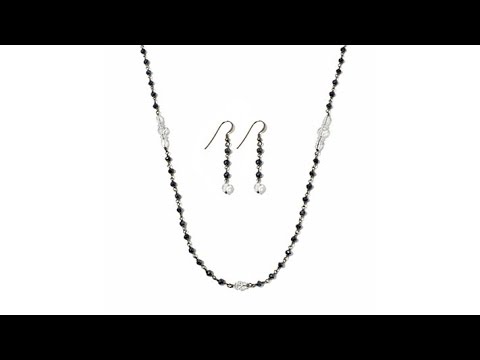 DGHerkQtz/Gem45"Neckw/Earrings