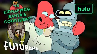 Hulu Bender and Zoidberg Kidnap Robot Santa | Futurama