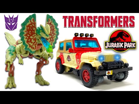 Transformers X Jurassic Park Crossover AUTOBOT JP12 & DECEPTICON DILOPHOCON Review