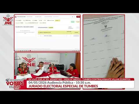 04/05/2026 Audiencia Pública - 10:30 a.m. JURADO ELECTORAL ESPECIAL DE TUMBES