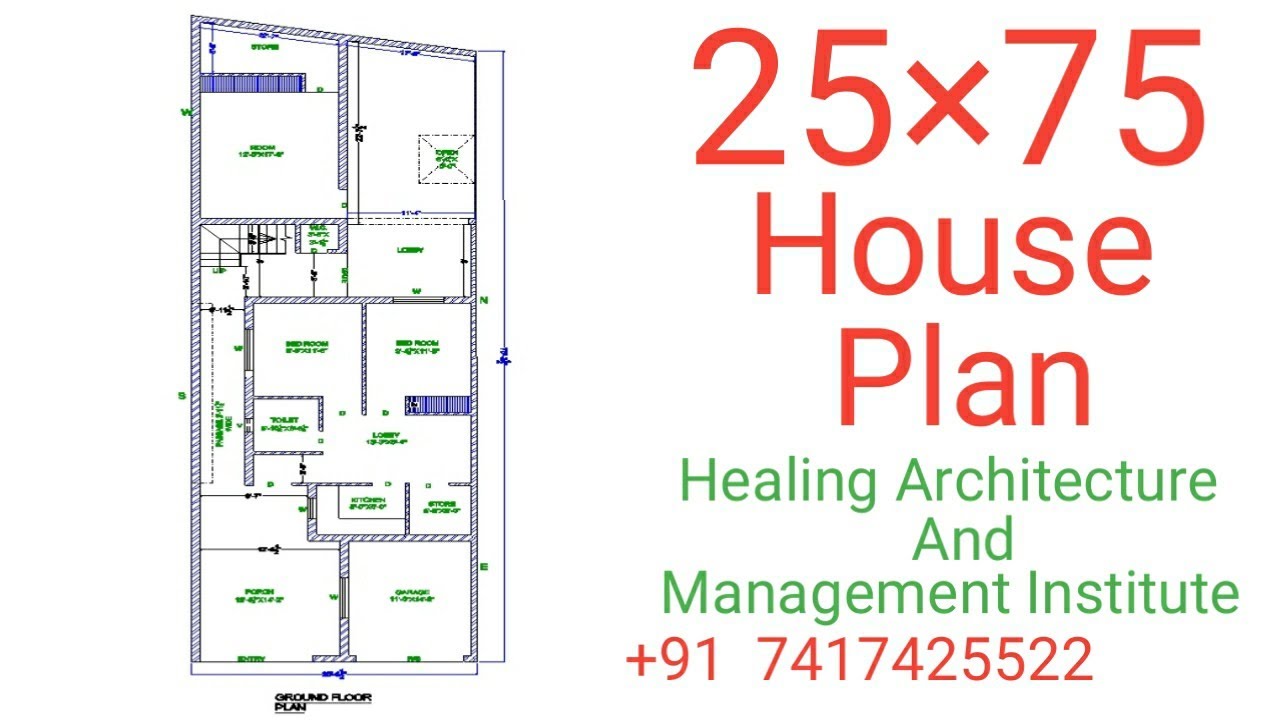 25 X 75 Residence Floor Plan | HAMI Institute
