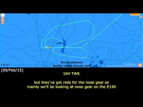 [REAL ATC] CACTUS E190 NO GEAR LANDING at Houston - KIAH Video
