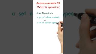 83  What is generics in java? #interviewquestions #javaprogramming #javaclass