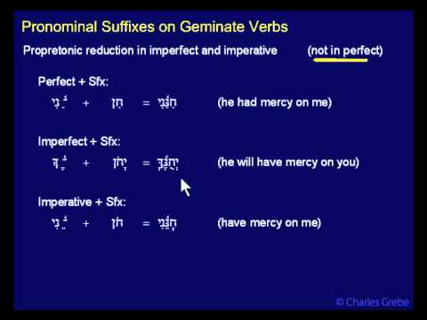 39.08   Pronominal Suffixes on Geminate Verbs