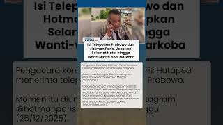 Presiden Prabowo Telepon Hotman Paris, Ucapkan Selamat Natal hingga Wanti-wanti soal Narkoba