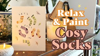 Simple Watercolour Socks 🩶  Cosy Season Painting for Beginners