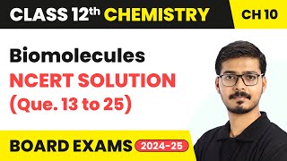Biomolecules - NCERT Solution (Que. 13 to 25) | Class 12 Chemistry Chapter 10 | CBSE 2024-25