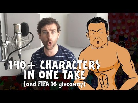 140+ FOOTBALLERs' VOICES IN ONE TAKE! (+FIFA 16 giveaway! 500k special football cartoon)